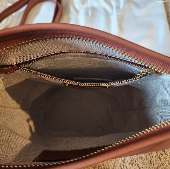 New Tags Nwt Saddle Brown Leather Duffle 16 Crossbody Bag Handbag - Picture 6 of 10